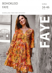 Papierschnittmuster Bohokleid Schnittmuster / Kleid mit Volants als Bohemian Kleid 34-46